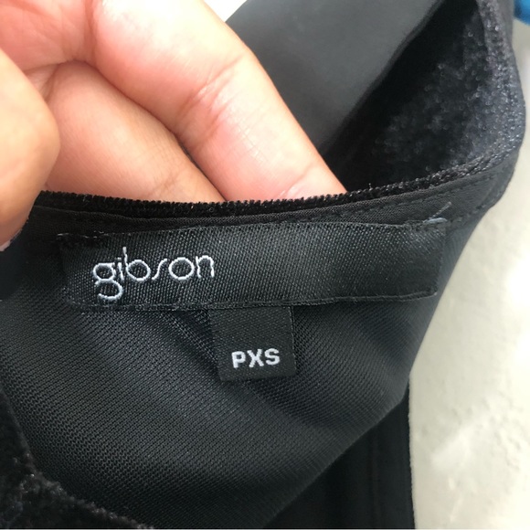 🐝 3/$20 Gibson Black Velvet Tie Shoulder Sleeveless Top Petite size Extra Small - Picture 8 of 8